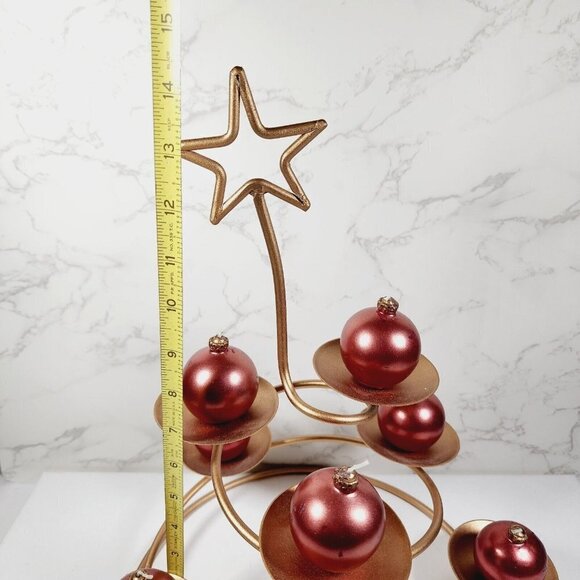PartyLite Metal Star Holiday Ball Ornament Candles Holder tabletop Centerpiece - Picture 8 of 8